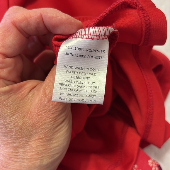 Truly Me by Sara Sara Girl’s Red and Blue Floral Long Sleeve Dress. Size 16 - Picture 11 of 11